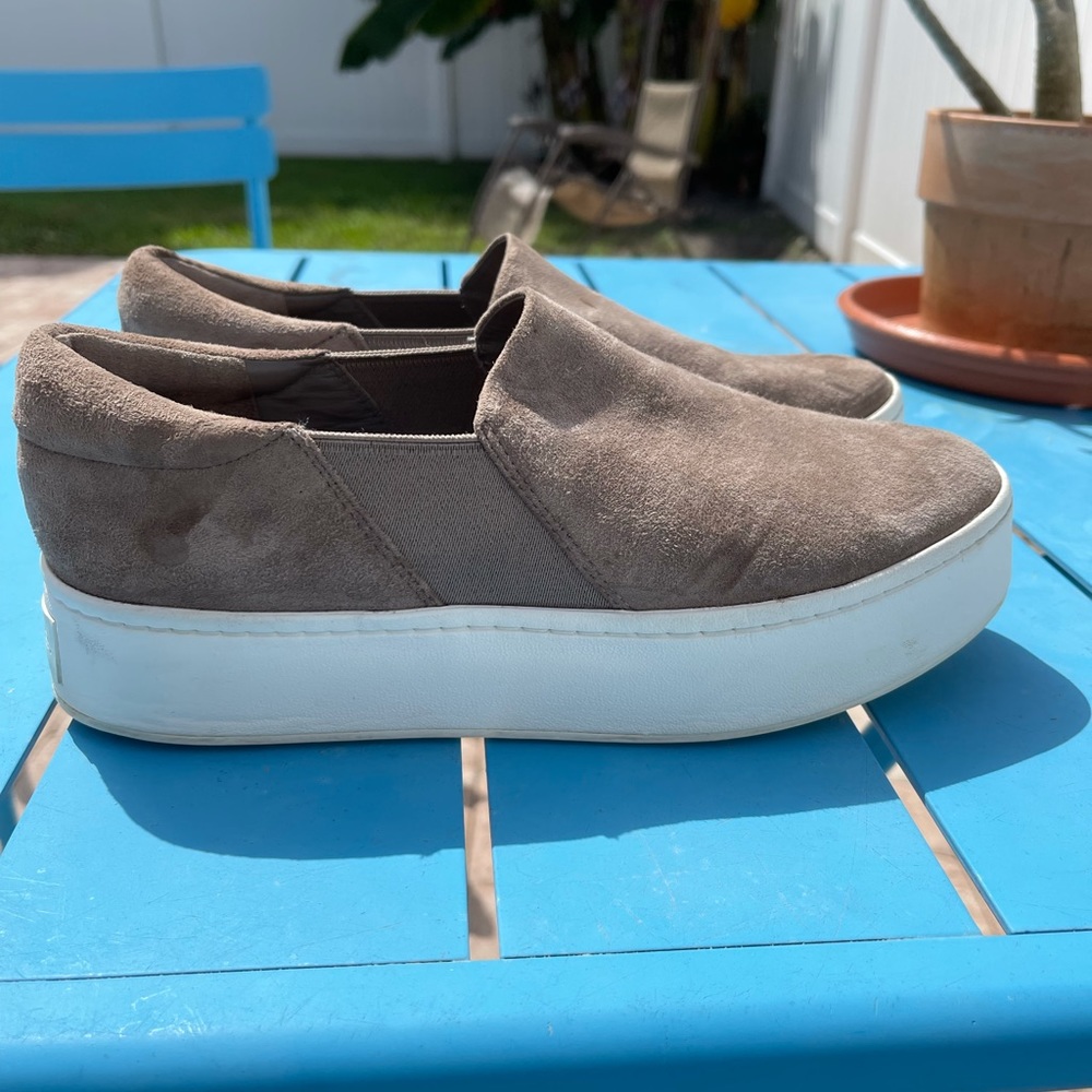 Vince Warren Slip-On Platform Suede Sneakers